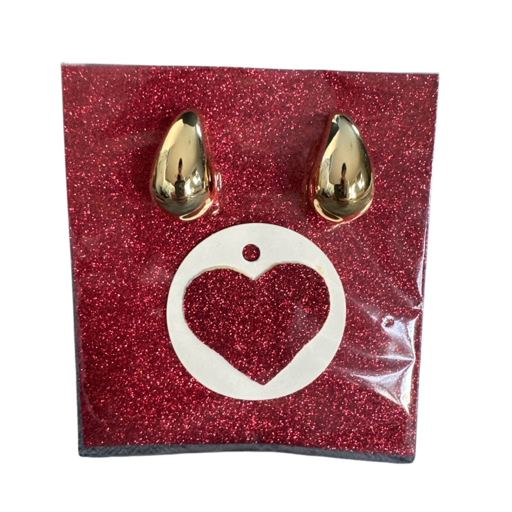Teardrop Gold Toned Earrings Fashion Jewelry NWOT - Picture 3 of 5